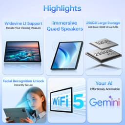 DOOGEEDOOGEE U13 Tablet 13 inch FHD+ 90Hz IPS, 32GB RAM (6GB fysiek + 26GB virtueel) 256GB ROM, Android 16, 11000mAh accu — thumbnail 5