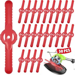 SnelShoppen - Pack van 50 Plastic Grastrimmers, 135 mm Vervangbladen, Draadloze Grasmaaier, Snijders, Tuinaccessoires voor Tuin, Tuin, Boomgaard, Bos, — thumbnail 1