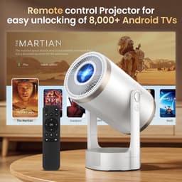 Beamer, ondersteunt 4K 1080P, mini-projector Android 12.0, WiFi, 6, Bluetooth 5.4, 260 lumen, automatische keystone-correctie, 3 installatiemogelijkheden, 180° rotatie voor thuisbioscoop — thumbnail 2