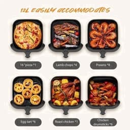 Heteluchtfriteuse – Airfryer - Airfryer Oven - 8L - 1400W - Airfryer Zonder Olie - LED Touchscreen - Kijkvenster - RVS - Hoge Temperatuur - Zwart — thumbnail 4