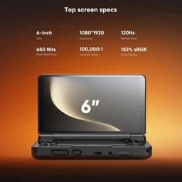 Gaming Handheld Clamshell - 6 Inch 120Hz AMOLED Dubbel Scherm - Snapdragon 8 Gen 2 - 12GB RAM - 256GB Opslag - Android 13 - Zwart — thumbnail 4