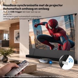4K UHD Laser TV Beamer, 92 Inch Vrijstaand Uittrekbaar Elektrisch Scherm, ALR CLR, Mobiel Draagbaar Thuisbioscoop voor Ultra-Korte Projector — thumbnail 4