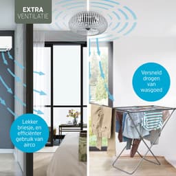 Varin® Smart Ventilator - Bamboe Wit - Tuya Wifi - Ø 50cm - 18W Plafondventilator met verlichting - Smart lamp slaapkamer - Plafonniere kinderkamer - Plafondlampen industrieel - Plafond lamp - Afstandsbediening - Plafond ventilator — thumbnail 2