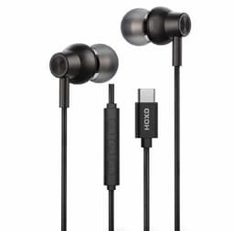 HOXO USB-C Oordopjes met Draad – In-Ear Koptelefoon met Microfoon en Volumeregeling – Hi-Fi Stereo Geluid – 1,2 Meter – Zwart — thumbnail 1