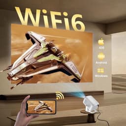Beamer Draagbaar 300 ANSI Lumen Wi-Fi 6 - 1080P 4K Ondersteuning DLP - Wit - Thuisbioscoop Mini Projector — thumbnail 5