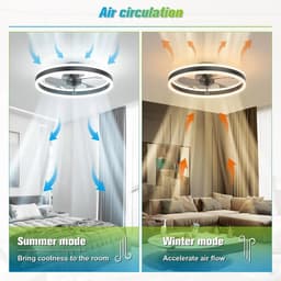 House Of Atelier - Plafondventilator met verlichting - Ventilatorlamp - Kroonluchter Ventilator - 6 Standen - Dimbaar - 50 cm - Zwart — thumbnail 5
