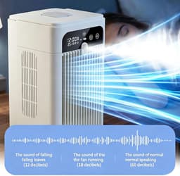 Draagbare verdampingsluchtkoeler, tafelmodel ventilator met nevelkoeling, waterkoeling en ijskoeling, geluidsarm, lichtgewicht persoonlijk koelapparaat, geschikt voor binnen- en buitengebruik, ideaal voor slaapkamers, kantoren en kamperen (wit). — thumbnail 4