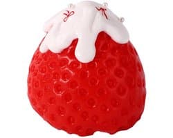 Knijp-aardbeienspeeltje, 6,5 x 6,5 cm siliconen knijpfruitspeeltje met langzame rebound voor stressverlichting op kantoor en school en om te kalmeren (rood)