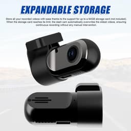 SnelShoppen - USB-dashcam voor auto, 360 graden rotatie, ADAS-ondersteuning, groothoek 140°, nachtzicht, DVR-dashboardcamera voor Android-navigatie, l — thumbnail 3