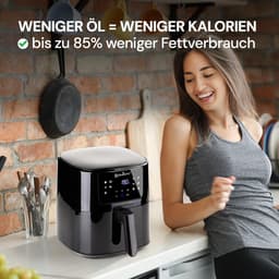 Airfryer met Venster - Heteluchtfriteuse Friteuse - Gezond Koken - Transparant Bakvenster - 5 Liter - Zwart — thumbnail 4