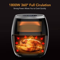 Airfryer met Venster - Heteluchtfriteuse - Gezond Koken - 8 Voorgeprogrammeerde Modi - 8 Liter Capaciteit - Zwart — thumbnail 4