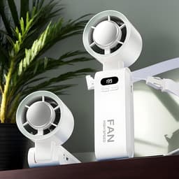 Draagbare Handventilator - USB Windmachine - Koel Blijven - Instelbare Snelheden - 177 cm - Wit — thumbnail 5