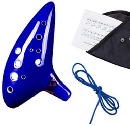 Dailygoods- Ocarina 12-gats Alto C - Keramisch Muziekinstrument - Tri-Force Symbool - Duurzaam Ontwerp - Ideaal Cadeau voor Kinderen — thumbnail 1