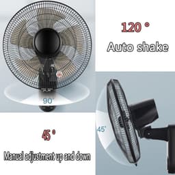Wandventilator - Muurventilator Ventilator - Ruimte Koelen - Stille Werking - 20 Inch - Zwart — thumbnail 3