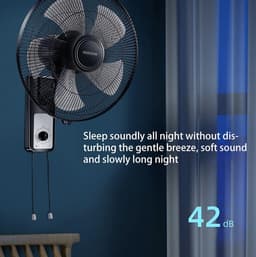 Wandventilator - Oscillerende ventilator - Ventilatie Binnen - Met Afstandsbediening - 18 inch - Wit — thumbnail 2