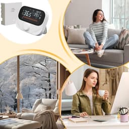 Slimme Thermostaat - Wifi Thermostaat - Energie Besparen - App en Spraakbesturing - 11.8x2.4x8.6cm - Wit — thumbnail 3