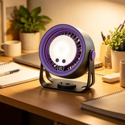 Bureau Ventilator - Ventilator met Lamp - Comfort Verhogend - 2-in-1 Verstelbaar - Hoogte 16 cm - Wit — thumbnail 5