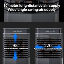 Verdampingsluchtkoeler - Mobiele Airco Ventilator - Ruimtes Koelen - Grote Watertank - 50L 100cm - Wit — thumbnail 4