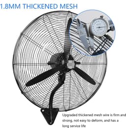 Industriële Wandventilator - Hoge Snelheid Ventilator - Ruimte Koelen - 120 Graden Zwenkfunctie - 55 cm - Grijs — thumbnail 3