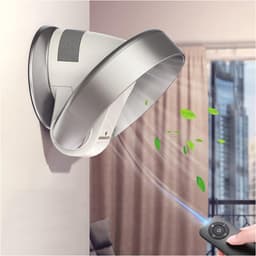 Bladloze Wandventilator - Stille Staande Ventilator - Verkoeling Thuis - Eenvoudig te Reinigen - 26W - Zilver — thumbnail 4
