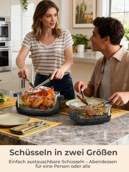 SnelShoppen - 4-in-1 Hot Air Fryer, Compact 4L Airfryer met 1.5L Bowl, Ideaal voor Bakken, Recrisp en Max Crisp, Voor 6 Personen, Blauw, Perfect voor — thumbnail 5