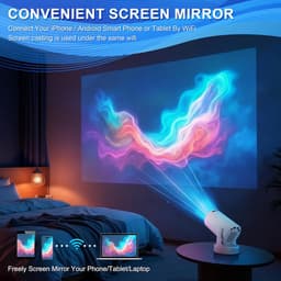 SnelShoppen - Mini Video Projector 4K Retro Projector met Android 11, WiFi 6, BT 5.4, HDMI voor Telefoon, PC, Laptop, Thuisbioscoop, Netflix Gecertifi — thumbnail 3