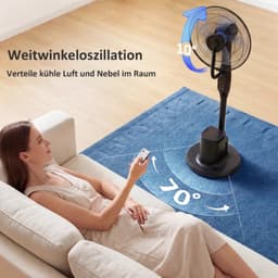 NordHaus Staande Ventilator met Sproeinevel - Mistventilator - Watergekoelde Ventilator - 70° Oscillatie - 3,5 L Zwart — thumbnail 3