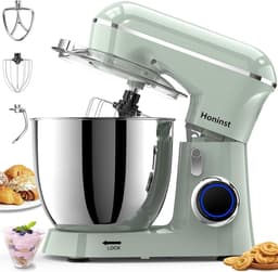 SnelShoppen - Keukenmachine Kneedmachine 1400W Deegmachine 6L RVS Kom 10+ P-niveaus Roermachine met Garde, Deeghaak en Spatbescherming voor Bakken — thumbnail 1