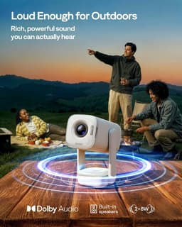 SnelShoppen - Draagbare Projector met Ingebouwde Netflix-app, Native 1080P HDR10, 4K Ondersteuning, USB-C Aangedreven, TOF Auto Focus, Dolby Audio - P — thumbnail 5