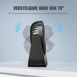 USB Tafelventilator - Stil - Mini Bureauventilator - 5 Snelheden - Verstelbare Kantelhoek - USB Aangedreven 17 cm — thumbnail 4