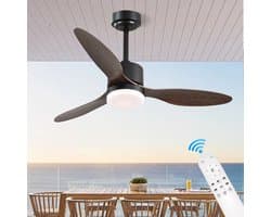 HomeGoodies - Plafondventilator - Ventilator - Plafondventilator met Verlichting - Afstandsbediening - 6 Snelheden - 132 cm — afbeelding 1