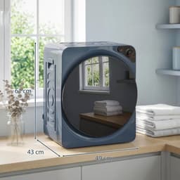 TEKROA® Wasdroger - Compacte wasdroger met ventilatie, 1000W elektrische droger - 5 kg capaciteit, 5 droogstanden - roestvrijstalen trommel - blauw — thumbnail 5