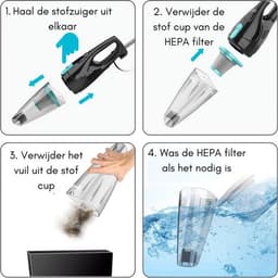 Steelstofzuiger Met Snoer - Handstofzuiger Met Steel - Kruimeldief Best Verkocht - Kruimeldief - Zwart — thumbnail 4