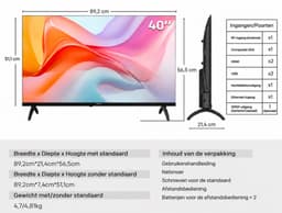 Coocaa 40-inch (101 cm) QLED FHD Smart TV met Google TV, HDR10, Dolby Audio, Bluetooth 5.1, Eye Care (laag blauw licht), ingebouwde Chromecast, drievoudige tuner DVB-T2/C/S2, CI+, model 40CGQG41Z (2026), energieklasse E — thumbnail 4