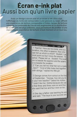 De BK6025 EPAPER e-reader is een draagbare e-reader met een 6-inch e-ink-scherm, instelbare lettergrootte, audioboekfunctionaliteit en oogvriendelijke leesmogelijkheden (8 GB). — thumbnail 5