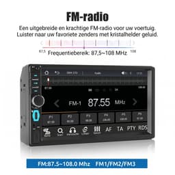 ESSGOO Autoradio 2 Din - 7 Inch Touchscreen - MP5 - Apple CarPlay & Android Auto - Bluetooth, USB, AUX, SWC — thumbnail 2