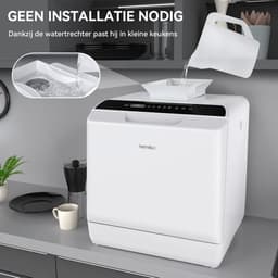 Tafelvaatwasser - Mini vaatwasser - Snel vaat reinigen - Met of zonder aansluiting - 4 couverts - Wit — thumbnail 3