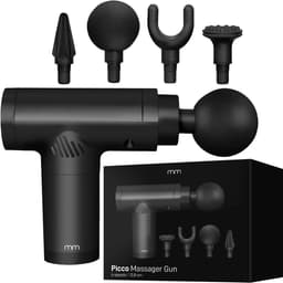 SnelShoppen - Picco Massager Pistool - Professioneel Massagepistool voor Spierherstel, Draagbaar, Oplaadbaar, 6 Opzetstukken, Ergonomisch Ontwerp, Zwa — thumbnail 1