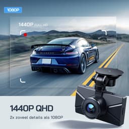 SnelShoppen - Dash Cam Voor en Achter 2.5K, 3.0" LCD, Super Nachzicht, Loopopname, G-sensor, 170° Groothoek HDR, Parkeerbewaking — thumbnail 2