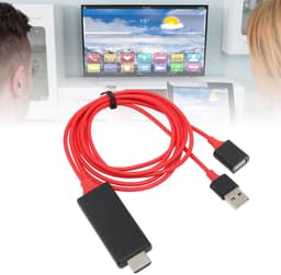 SnelShoppen - HDTV Kabeladapter 1080p HD Multimedia Interface voor TV, Monitor en Projector - Rood - Ideaal voor Films, Gaming en Presentaties — thumbnail 3