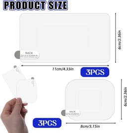 SnelShoppen - Pack van 6 Windscreen Sticker Shield - Electrostatic Stickers voor Dashcam - Eenvoudig te Installeren - Voorkom Krassen en Vallen - Duur — thumbnail 5