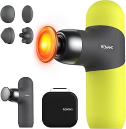 SnelShoppen - Mini Thermisch Massagepistool met Warmtefunctie, Draagbaar Percussiemassageapparaat, Reisformaat met Draagtas en Gekleurde Siliconen Hoe — thumbnail 1