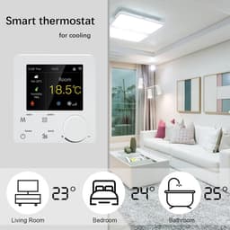 Slimme Wifi Thermostaat - Kleur Display - Temperatuur Regelen - 4-buis Systeem - 8.6 cm - Wit — thumbnail 3