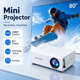 Beamer 4K - 180° Draaibaar - Smart Projector met WiFi 6, Android 11 en Draagbaar Ontwerp — thumbnail 3