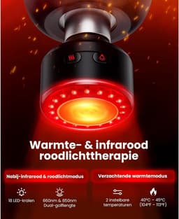 Massagepistool - Titanium - Infraroodlicht en Warmte - Diepe Weefselmassage - Voor Atleten — thumbnail 2