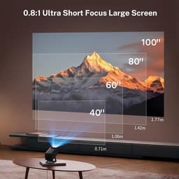 Mini Beamer - Compacte Projector - Ondersteunt 4K/1080P - Auto Keystone - Voor Thuisbioscoop — thumbnail 3