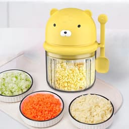 Draadloze Keukenmachine - Mini Hakmolen - Snel Ingrediënten Snijden - Efficiënte Motor - 350 ml Capaciteit - Geel — thumbnail 3