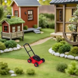 Dailygoods- Miniatuur Grasmaaier - Realistisch Tuingereedschap - Poppenhuisdecoratie - Micro Landschapsaccessoire - Compact en Aanpasbaar - Gedetailleerd Figuur — thumbnail 4