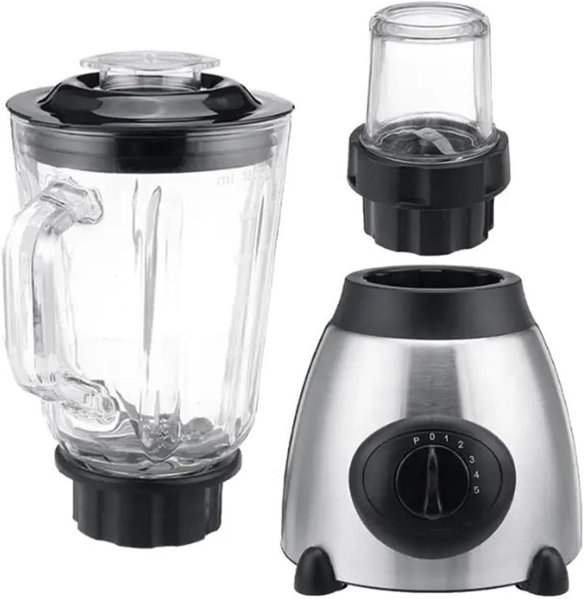 Keukenmachine met molen - Smoothie maker - Maaltijden bereiden - Dubbele functie - 1.5 liter - Zwart — afbeelding 1