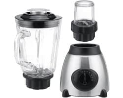 Keukenmachine met molen - Smoothie maker - Maaltijden bereiden - Dubbele functie - 1.5 liter - Zwart